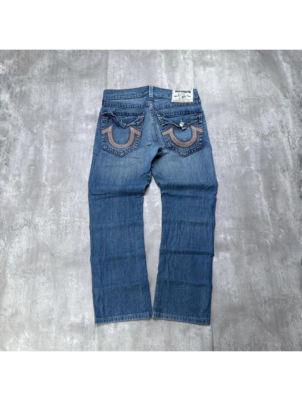 Y2K Blue True Religion Grunge Bootcut Skater Denim Jeans